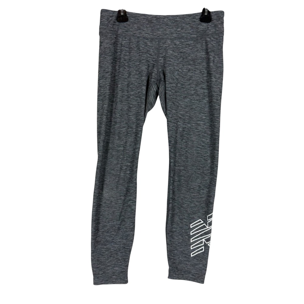 New Balance Leggings Womens Large Gray NB Dry Ankle Logo Running Yoga Athletic